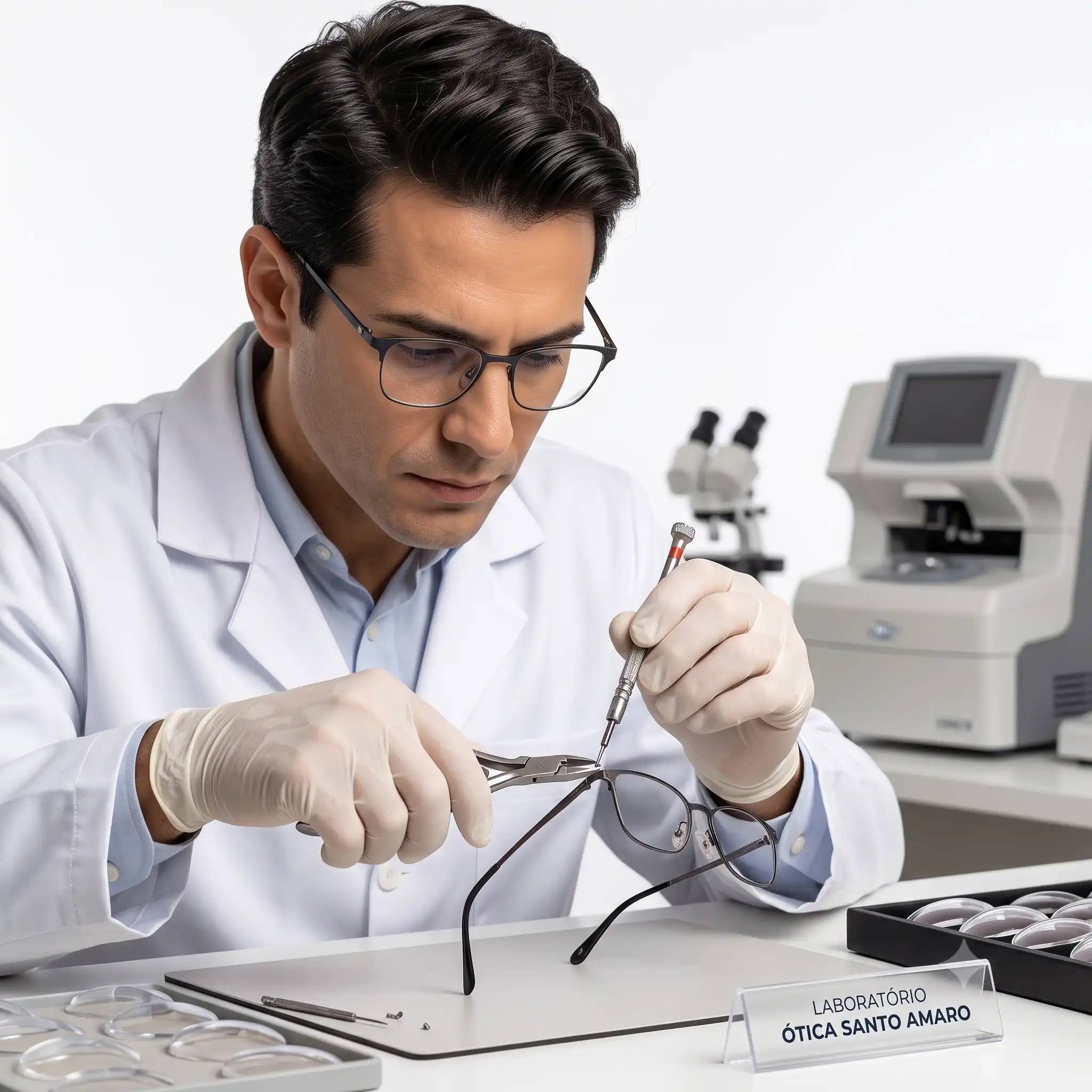 Laboratório de Montagem de óculos na ótica em Santo Amaro
